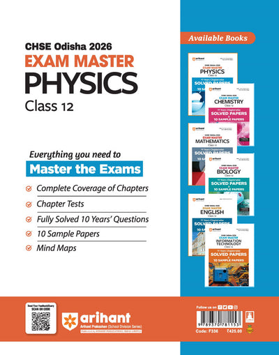 CHSE Odisha Class 12 Physics Master 2026 Book Cover