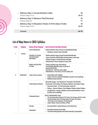 CBSE Map Skill Workbook for Class 9 Exam - Complete Coverage of All the Maps prescribed in CBSE Syllabus with lots of Practice Maps