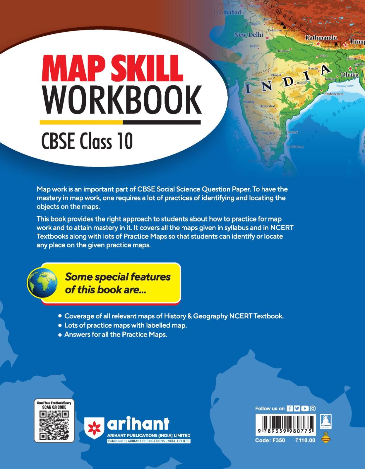 Class 10 Map Work.pdf Buy Map Skill Workbook for CBSE Class 10th – arihantbooks
