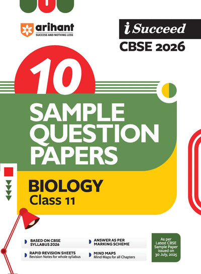i-Succeed CBSE 2026 – Biology Class 11 | 10 Sample Question Papers | Rapid Revision Sheets | Mind Maps | Answers as per CBSE Marking Scheme | As per Latest CBSE Sample Paper