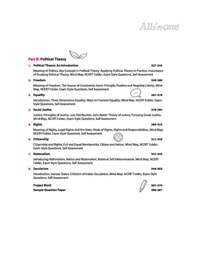 All in One Political Science Class 11 Table of Contents