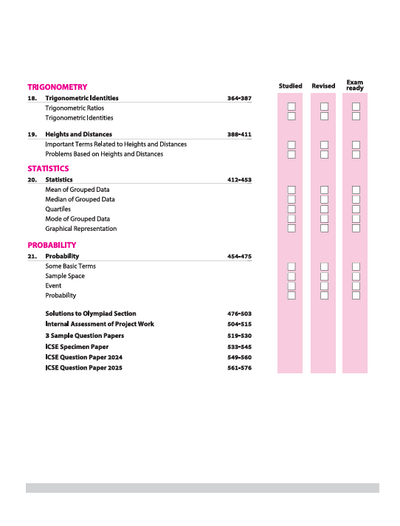 ICSE All in OneMathematics Class 10 Exam 2026 | With Board's Questions Upto 2025, Exam Pattern Questions, Topic & Chapter Exercises, Sample Question Papers
