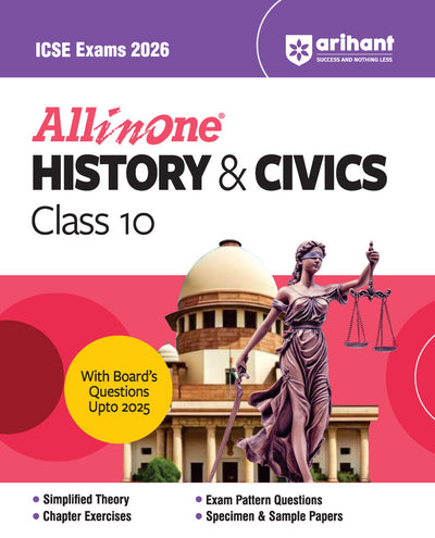Combo of ICSE All in One Class 10th Exam 2026 | Physics, Chemistry, Mathematics, Biology, Hindi English Lang (Paper-1), History & Civics & Geography |With Free Chapterwise Solved Mathematics