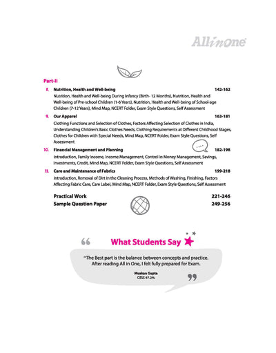 All in One Home Science Class 11 CBSE 2026-27 Table of Contents
