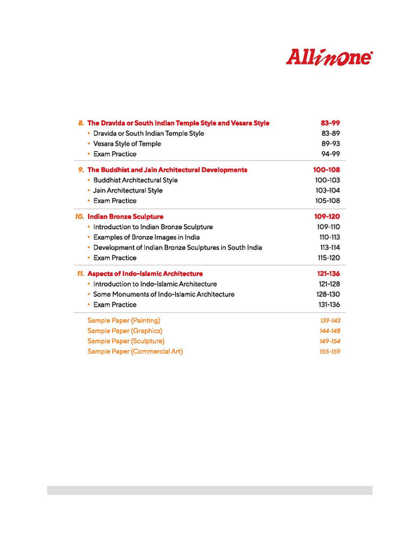 All in One Fine Arts Class 11 Table of Contents