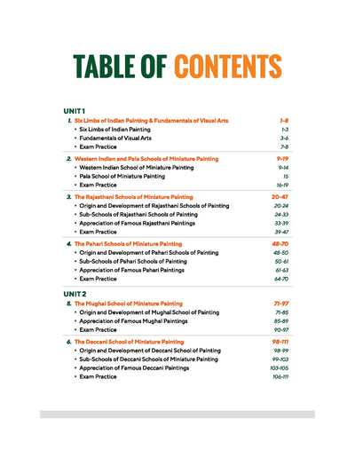 All in One Fine Arts Class 12 CBSE 2026-27 Table of Contents