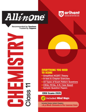 CBSE All in One Chemistry Class 11 Exam 2025-26 | Chapter Exercises, CBQs, MCQs, A-R, Case Based, Sample Question Papers | Included Mind Maps