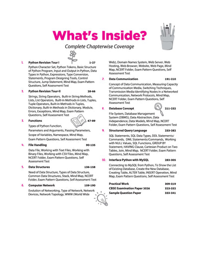 All in One Computer Science Class 12 CBSE 2026-27 Table of Contents