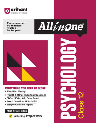 CBSE All in One Psychology Class 12 Exam 2025-26 | NCERT Ques. & Other Important Questions, Sample Question Papers | Including Project Work 