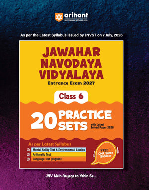 Jawahar Navodaya Vidyalaya Class 6 Exam 2027 | 20 Practice Sets | Mental Ability, Environmental Studies, Arithmetic & Language Test | Latest Solved Paper 2026 | Free OMR Sheet | As per Latest Syllabus Issued on 7 July 2026
