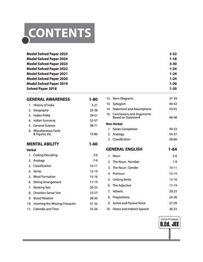 Uttar Pradesh B.Ed JEE 2026 Arts Group | Study Guide | Based on Latest Syllabus & Exam Pattern with Model Solved Paper 2025 | English Medium