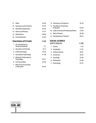 Uttar Pradesh B.Ed JEE 2026 Arts Group | Study Guide | Based on Latest Syllabus & Exam Pattern with Model Solved Paper 2025 | English Medium