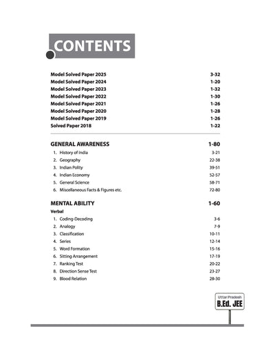 Uttar Pradesh B.Ed JEE 2026 Science Group | Study Guide | Based on Latest Syllabus & Exam Pattern with Model Solved Paper 2025 | English Medium