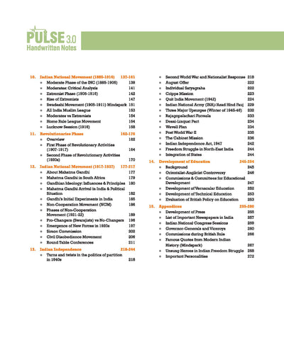 PULSE 3.0 Handwritten Notes: Modern Indian History