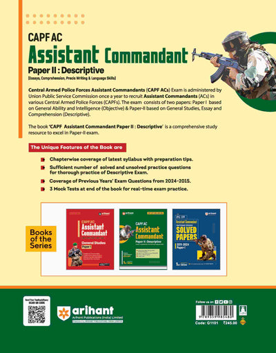 UPSC CAPF Assistant Commandant 2025 Descriptive (Paper-II)| 1st Edition | English Medium