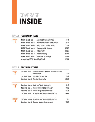 Table of Contents: UPSC IAS Prelims GS Paper 1 Tests & Mindmaps TOC