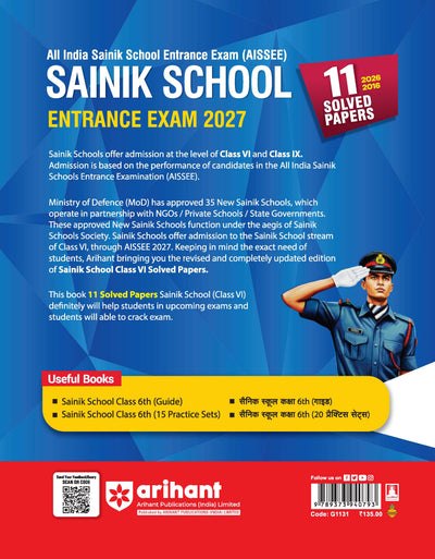 AISSEE Sainik School Class 6 Entrance Exam 2027 | 11 Solved Papers (2026- 2016) | Errorless & Authentic Solutions
