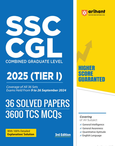 SSC CGL (TIER l) Exam 2025| 36 Solved Papers, 3600 TCS MCQ | 3rd Edition | English Medium