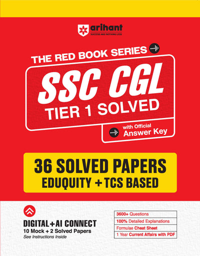 SSC CGL (Tier 1) Exam 2026 | 36 Solved Papers (Eduquity + TCS Based) | 3600+ Questions, Official Answer Key, Detailed Solutions with FREE Current Affairs PDF