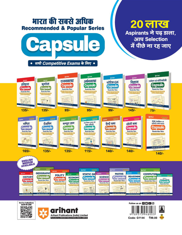 Static GK Capsule Handwritten Notes | Short Notes for SSC, Railway, Police, NDA, CDS, CAPF & State PCS | 2nd Revised Edition | Hindi Medium