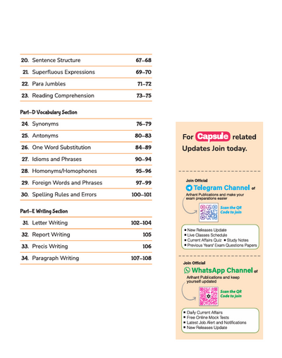 English Language (Angraji Bhasha) Capsule Handwritten Notes | For SSC, Railway, Police, Banking, AFCAT, CSAT & Other Exams