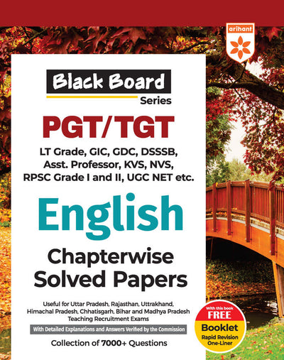 Black Board Series PGT/TGT English | Chapterwise Solved Papers | 5000+ MCQs with Explanations | For LT Grade, GIC, DSSSB, Asst. Professor, KVS, NVS, RPSC, BPSC & Other Teacher Exams