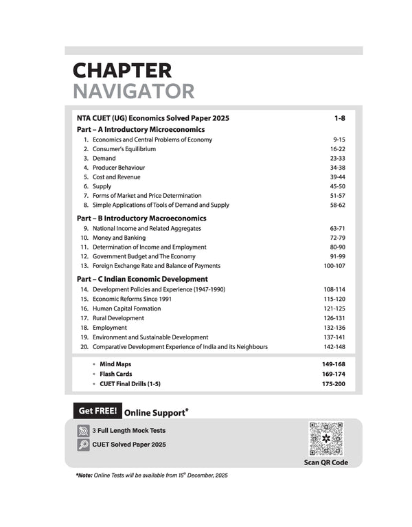 CUET UG 2026 Economics | Chapterwise Notes & Question Bank | Based on NTA Pattern | 1000+ NCERT MCQs, Assertion Reason & CBQs | Mindmaps & Flash Cards | Free Online Digital Support