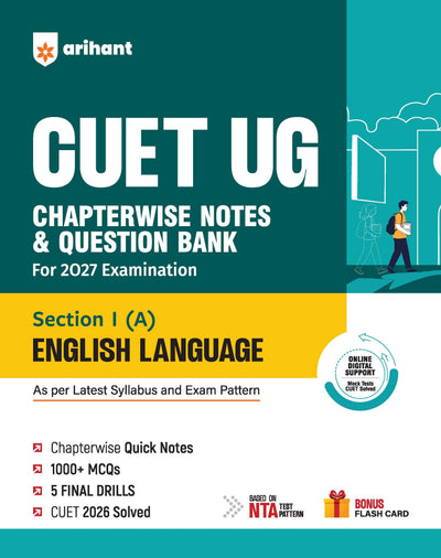 CUET UG 2027 English Language(Section I-A) | Chapterwise Notes & Question Bank | 1000+ MCQs, 5 Final Drills & CUET 2026 Solved Paper | Flash Cards | Free Online Mock Test