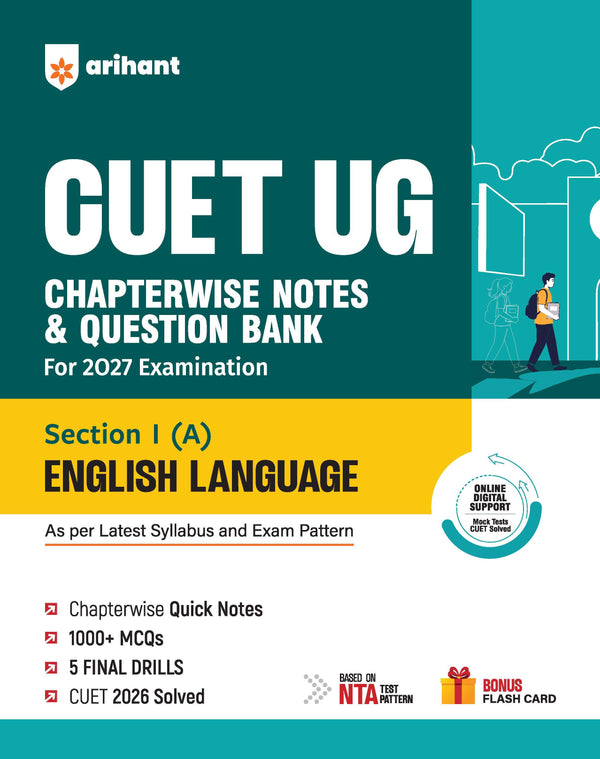 CUET UG 2027 English Language  (Section I-A) | Chapterwise Notes & Question Bank | 1000+ MCQs, 5 Final Drills & CUET 2026 Solved Paper | Flash Cards | Free Online Mock Test