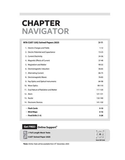 CUET UG 2026 Physics | Chapterwise Notes & Question Bank | Based on NTA Pattern | 1000+ NCERT MCQs, Assertion Reason & Case-Based Questions | Chapterwise Mindmaps & Flash Cards | Free Online Digital Support