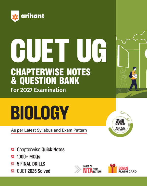 CUET UG 2027 Biology | Chapterwise Notes & Question Bank | 1000+ MCQs, 5 Final Drills & CUET 2026 Solved Paper | Flash Cards | Free Online Mock Test
