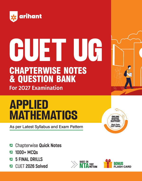 CUET UG 2027 Applied Mathematics | Chapterwise Notes & Question Bank | 1000+ MCQs, 5 Final Drills & CUET 2026 Solved Paper | Flash Cards | Free Online Mock Test
