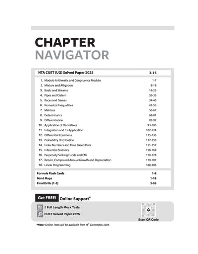 CUET UG 2026 Applied Mathematics Book Table of Contents