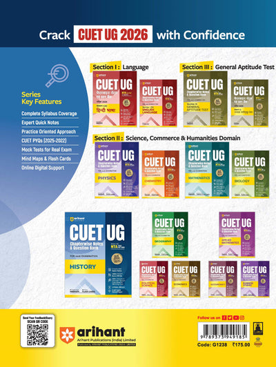 CUET UG 2026 History | Chapterwise Notes & Question Bank | Based on NTA Pattern | 1000+ NCERT MCQs, Assertion Reason & Case-Based Questions | Chapterwise Mindmaps & Flash Cards | Free Online Digital Support