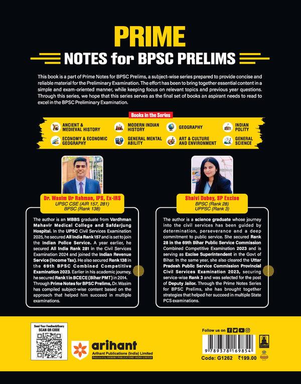 Prime Notes BPSC Prelims General Science (Covers Bihar Specific Topics) | Complete Syllabus Coverage, Based on PYQs with Crisp Notes for Quick Revision