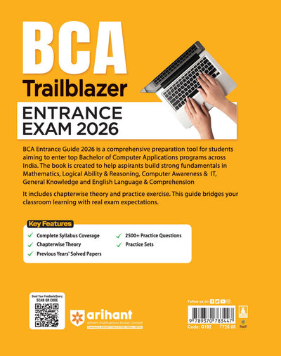 BCA Entrance Exam 2026 Trailblazer| Chapterwise Quick Theory, 2500+ Practice Questions with 3 Practice Sets