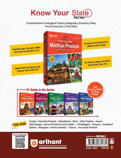Know Your State Madhya Pradesh (General Knowledge)| for MPPSC & State Exams | With Coloured Maps, Practice MCQs, PYQs & Budget 2025–26