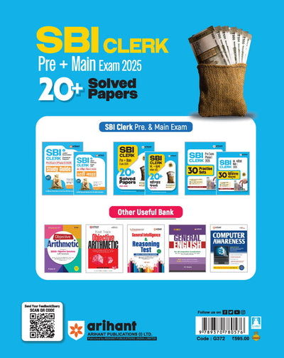 SBI Clerk Pre + Main Exam 2025 | 20+ Solved Papers (2009-2025) | Previous Years’ Authentic Question Papers with Detailed Solutions