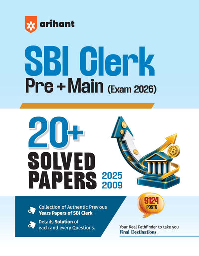 SBI Clerk Pre + Main Exam 2026 | 20+ Solved Papers 2025–2009 | Detailed Solutions to Every Question | Collection of Authentic Previous Years’ Papers