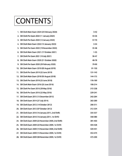 SBI Clerical Cadre Pre. & Main Exam 2025 | 20+ Solved Papers (2024-2009) | English Medium