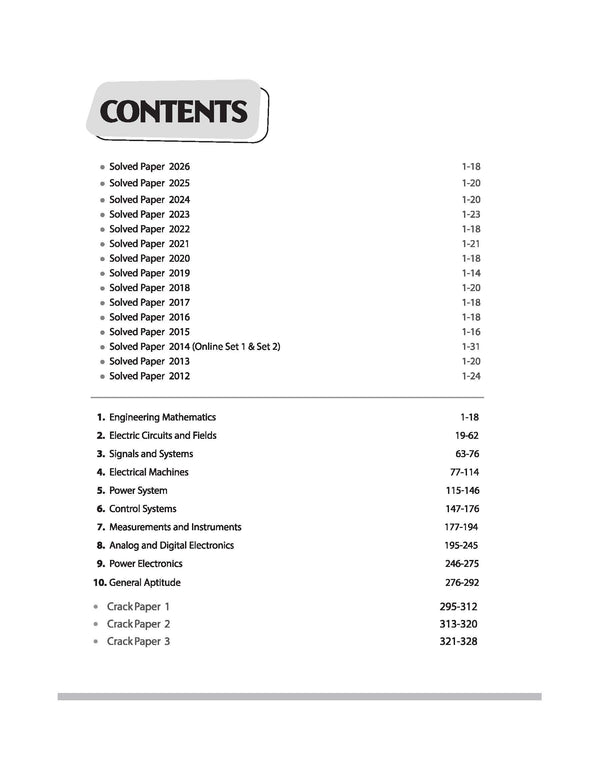 GATE Electrical Engineering Chapterwise Solved Papers 2026–2000 |Chapterwise & Yearwise Detailed Explanations as per GATE Pattern