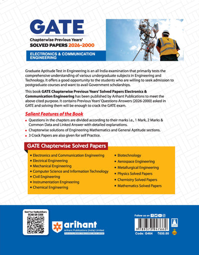 GATE Electronics & Communication Engineering Chapterwise Solved Papers 2026–2000 |Chapterwise & Yearwise Detailed Explanations as per GATE Pattern