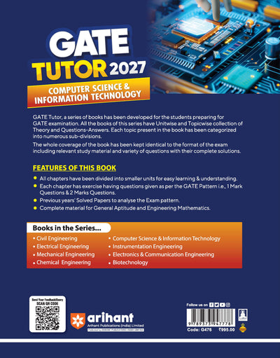 GATE Tutor 2027 Computer Science & Information Technology | Solved Papers 2023–2026 & 5 Mock Tests | Complete ECE Preparation Book | Shanti Kirupani, Prachi Jain, Amrita Mishra