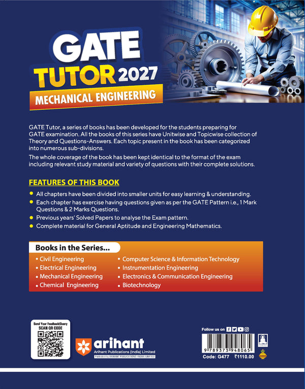 GATE Tutor 2027 Mechanical Engineering | Solved Papers 2023–2026 & 5 Mock Tests | Complete ECE Preparation Book | Er. Dinesh Nath Goswami