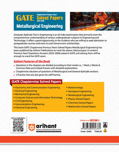 GATE Metallurgical Engineering Chapterwise Solved Papers (2025-2000) | By Amritansh Frank& Ankush Khandelwal