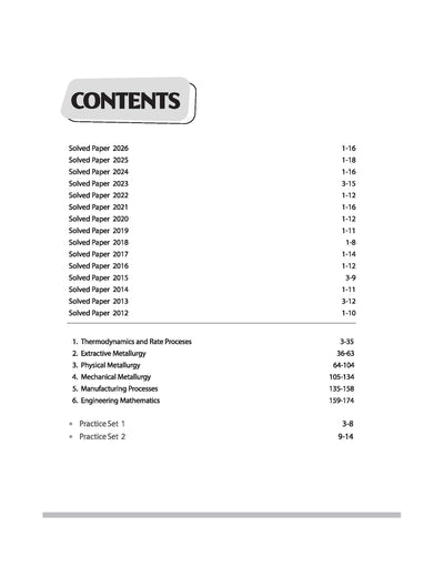 GATE Metallurgical Engineering Chapterwise Solved Papers 2026–2000 |Chapterwise & Yearwise Detailed Explanations as per GATE Pattern