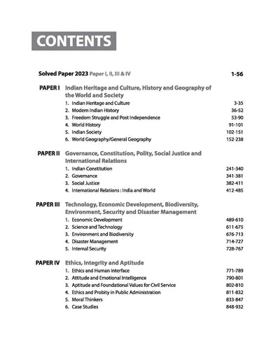 IAS Mains General Studies (Paper I, II, III, & IV) | Chapterwise Solved Papers 2024-2000 | English Medium