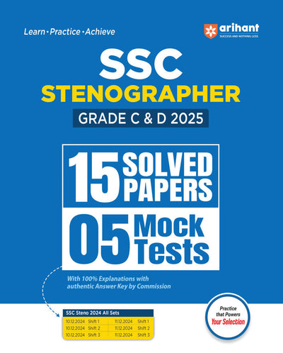 SSC Stenographer Grade C & D Exam 2025 | 15 Solved Paper & 5 Mock Test | English Medium