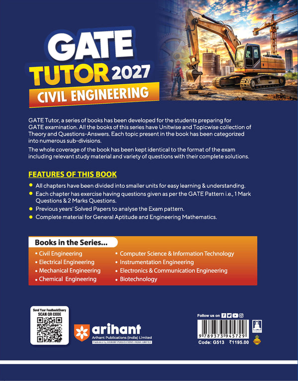 GATE Tutor 2027 Civil Engineering | Solved Papers 2023–2026 & 5 Mock Tests | Complete ECE Preparation Book | Prashant Dixhit