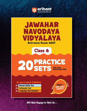 Jawahar Navodaya Vidyalaya Class 6 Exam 2027 | 20 Practice Sets | Mental Ability, Environmental Studies, Arithmetic & Language Test | Latest Solved Paper 2026 | Free OMR Sheet | As per Latest Syllabus Issued on 7 July 2026